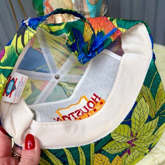 Vintage 80s Tropical Houston Police Snapback Hat – Adjustable Nissin Cap - Picture 9 of 11